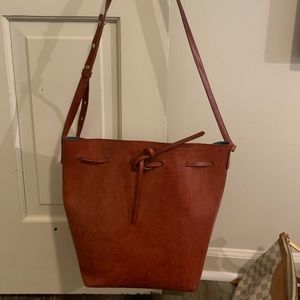 Mansur Gavriel Brown Cammelo Bucket shoulder Bag